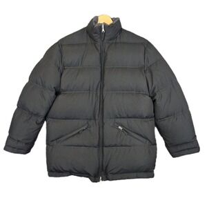 Jos. A. Bank Reversible Down Puffer Wool Jacket Size S Fits M Black Gray 23.5x31